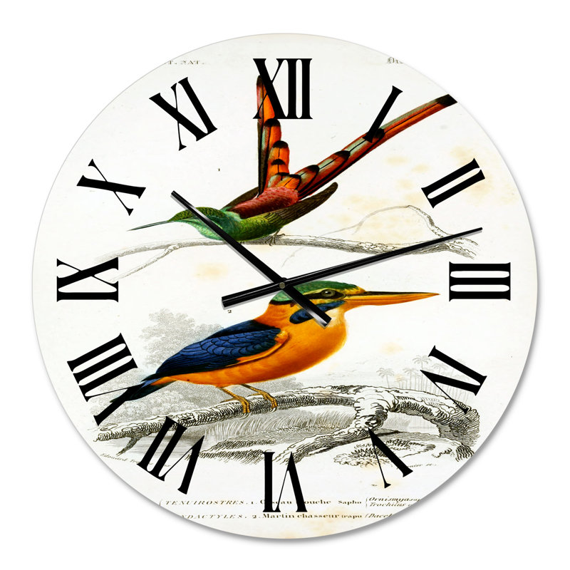 Vintage Bird I - Horloge murale traditionnelle, Petit