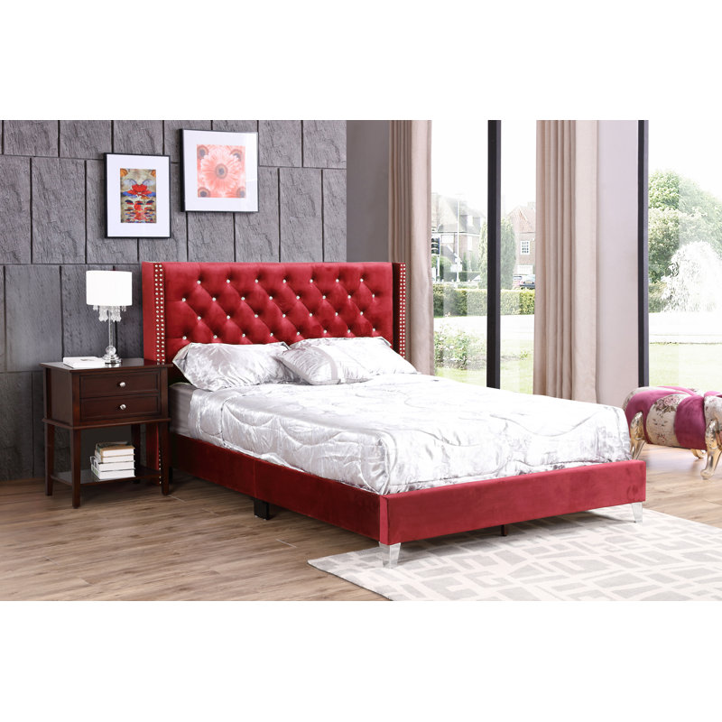Ashe Upholstered Standard Bed, Full/Double, Cherry
