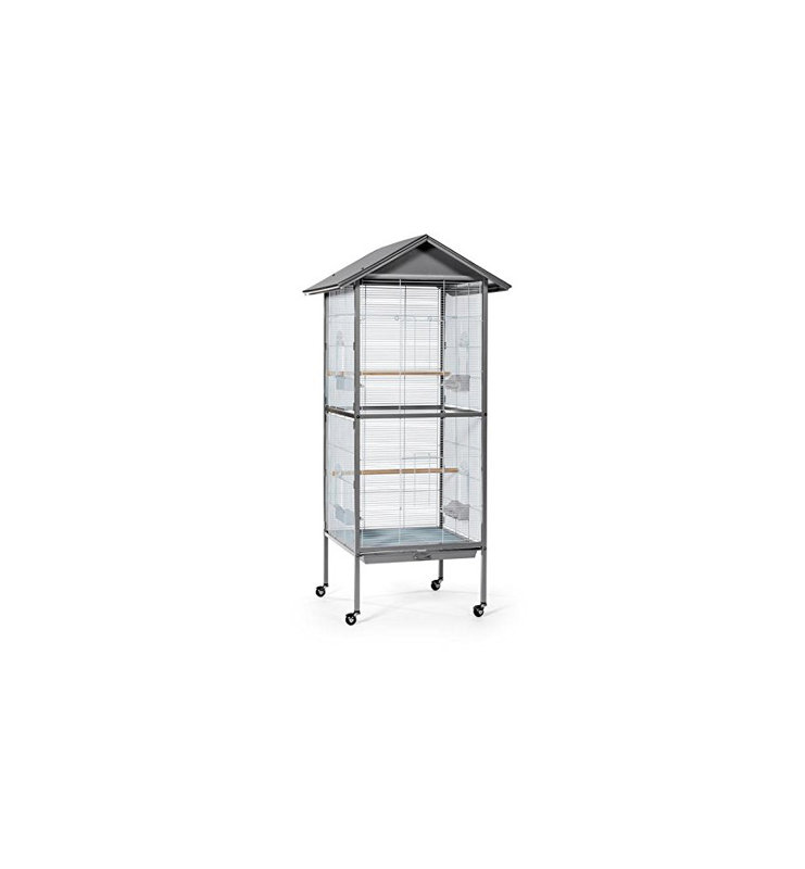 Araiza 66.75'' Aluminum Pointed Top Flight Cage with Wheels