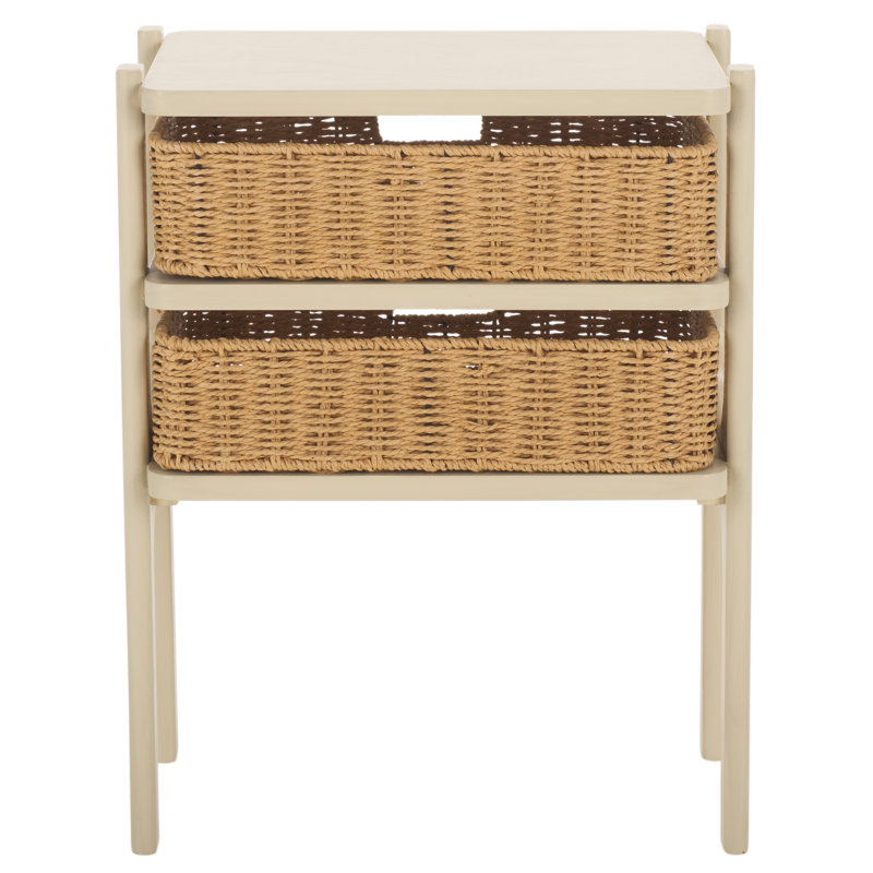 Table d'appoint 2 tiroirs Assanti, Sable