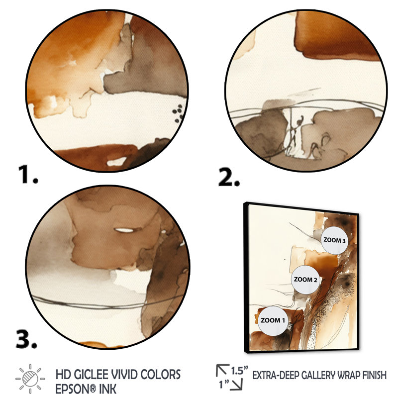 Canyon Ridge Explorations I - reproduction sur toile, L 16 po x H 32 po, Toile avec cadre flottant or