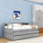 Twin XL Wood Daybed with Twin Trundles, Storage Shelves, Light, and USB Charging-1862892341