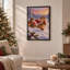 Toile d'hiver sur fond rouge-792954975