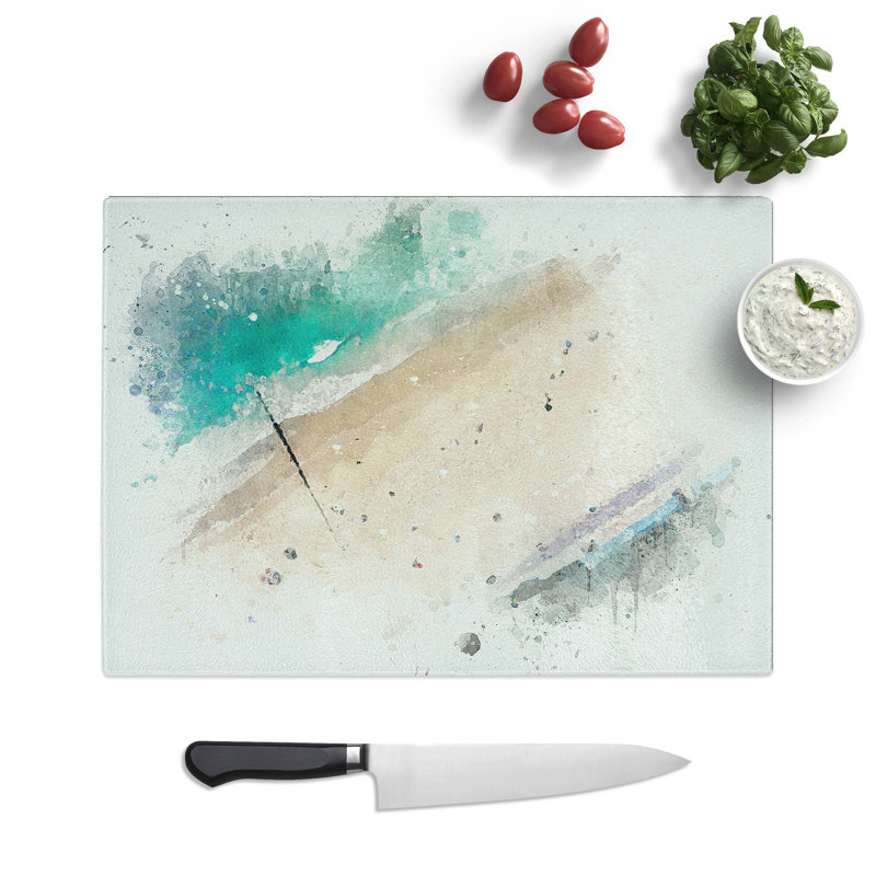 Tempered Glass Bournemouth Beach Chopping Board, 28.5 cm W x 20 cm L