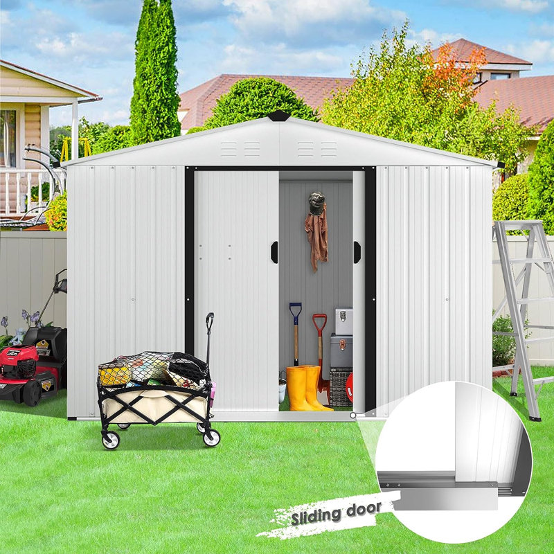 8 ft. x 6 ft. White Metal Outdoor Storage Shed