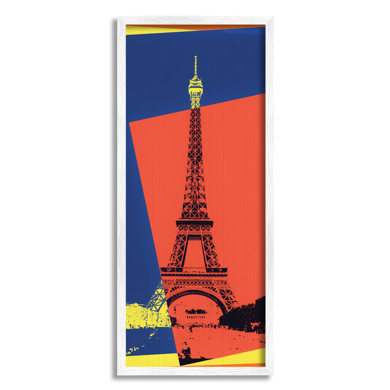 «Eiffel Tower Parisian Pop Art Travel», affiche XXL sur toile tendue par Daniel Sproul, H 13 po x l 30 po