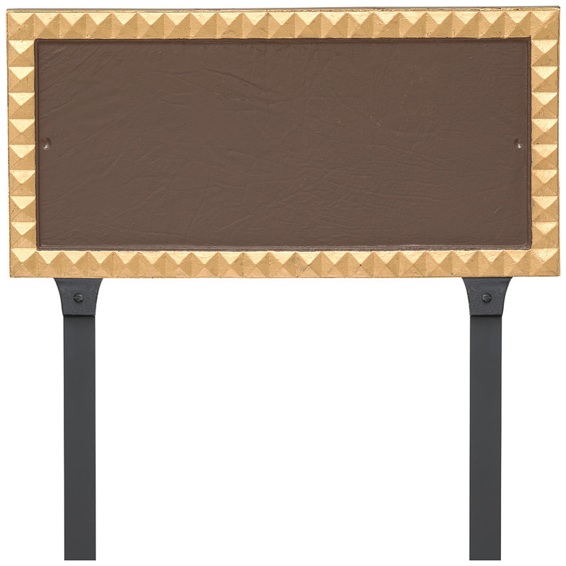 Plaque d'adresse sur une ligne rectangulaire avec piquets de pelouse Cairo, Sable / doré