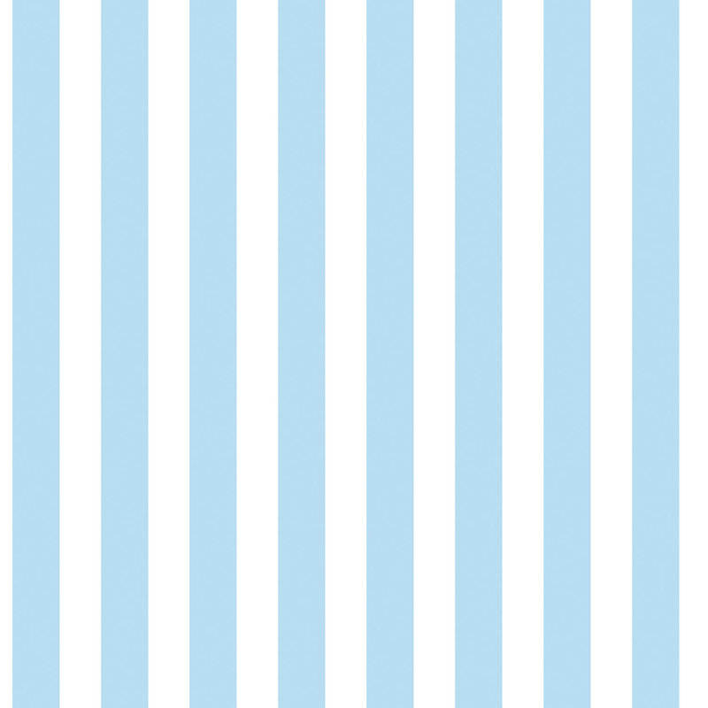 Just 4 Kids 2 Medium Striped Design 33' L x 21" W Wallpaper Roll, Light Blue