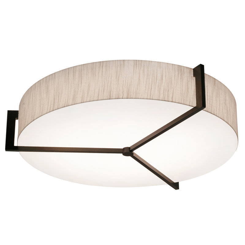 Yancarlos LumaFuse Flush Mount, Espresso, Jute