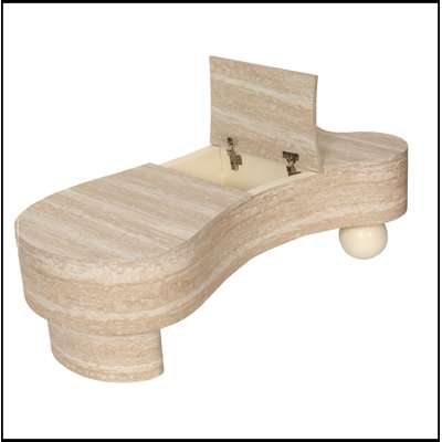 Irregular Coffee Table with flip top and hidden storage compartment