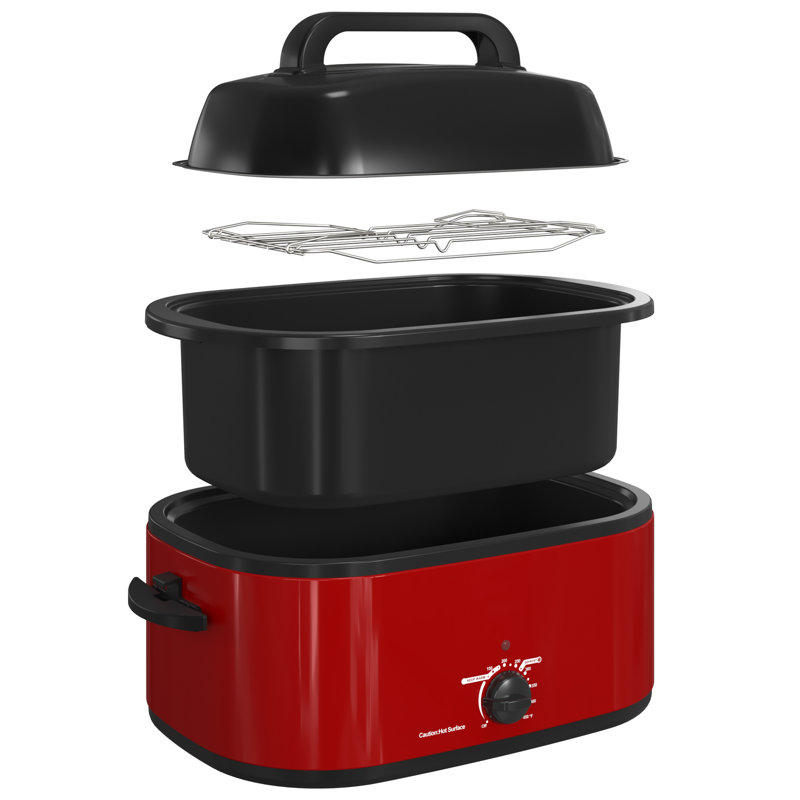 Sunvivi Electric Roaster Oven with Removable Pan, 22 quarts, Red