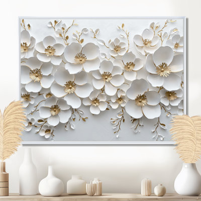 Art mural sur toile Mosera Widlflowers Golden Creamy Blossoms In The Wild IV - Wildflowers