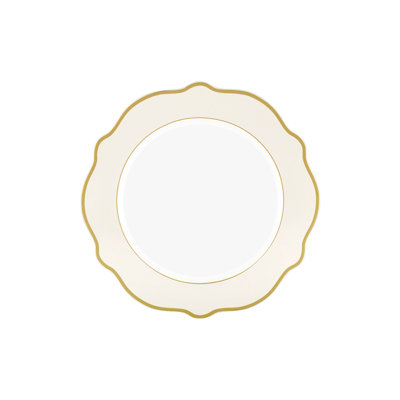 Elegant Dessert Plate Set (6 Pieces), Cream Color, 10.6 x 10.6 x 0.4 inches | 100% Porcelain, Perfect for Special Occasions & Everyday Use, Stylish Design, Hand-Wash Recommended, Ideal for Serving Desserts