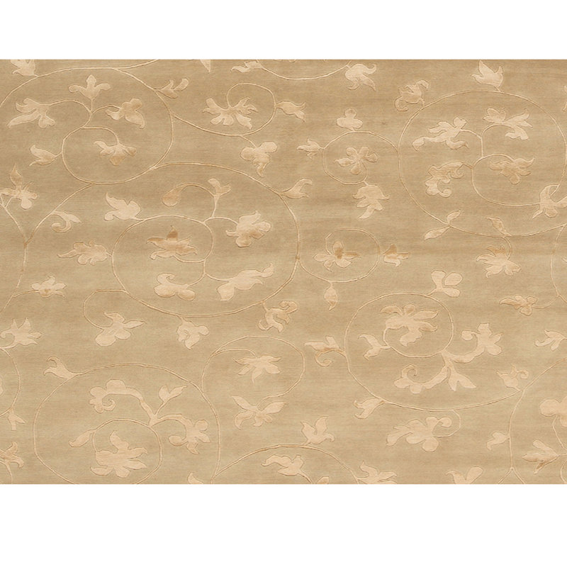 Tapis beige / doré de haute qualité noué à la main