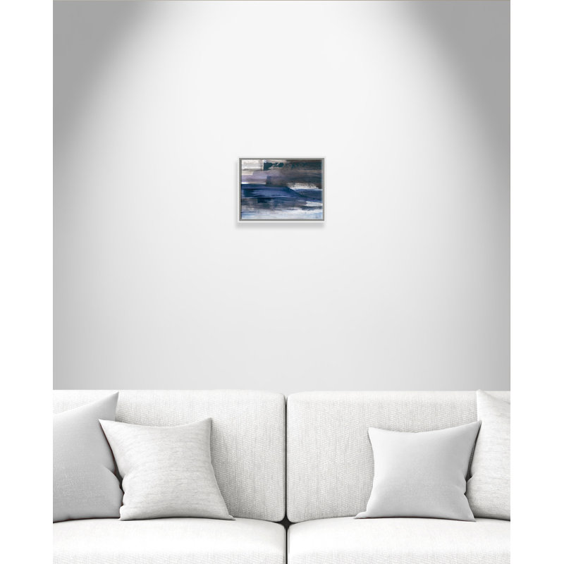 «Accelerating Indigo - Floater Frame», reproduction d'art sur toile, Cadre blanc, H 12 po x l 16 po x P 2 po