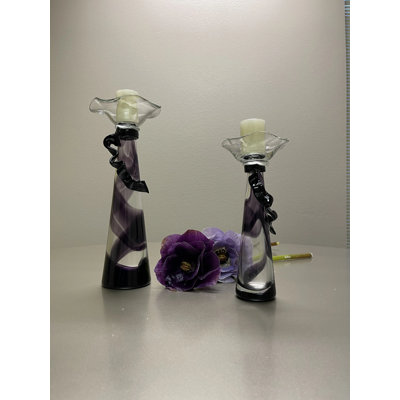Daggett Glass Tabletop Candlestick with Candle Included