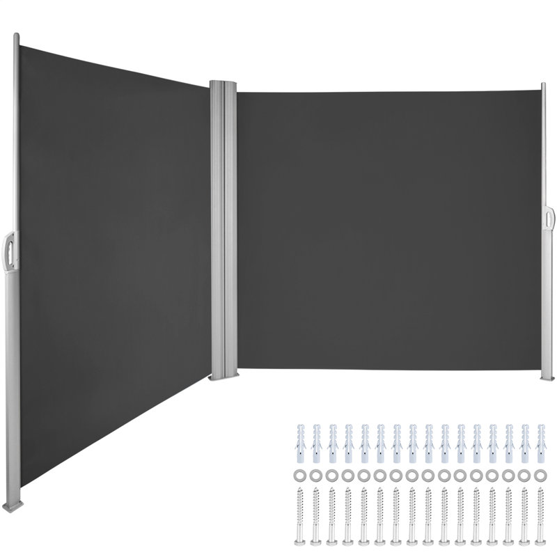 VEVOR 236'' W x 71'' D Metal Cover Retractable Side Awning, Black