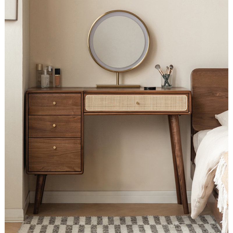Coiffeuse et armoire de maquillage en noyer noir moderne minimaliste moderne