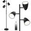 Lampe sur pied à intensité variable avec 3 ampoules DEL, lumières rotatives réglables, lampes sur pied pour salon, chambre à coucher, maison, bureau - noir et or