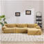 Combinaison modulaire, forme de joint en bambou, fauteuil, très grande compression et assise profonde en chenille 3 + 1 places (avec 3 coussins)-358227385