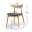 Ensemble de table de salle à manger 5 pièces, 1 table, 4 chaises, structure, dossier ergonomique, chaises rembourrées, noyer et gris anthracite-1604276801-1604276806-1604276805