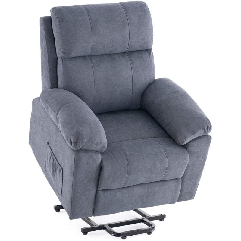 Fauteuil de massage inclinable électrique chauffant EROMMY, Mélange de lin gris