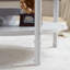 Table basse de 25,2 po en panneau de fibres à densité moyenne noir veiné de couleur noyer foncé, cadre en fer cuit au four blanc, table basse de style industriel-1199518563