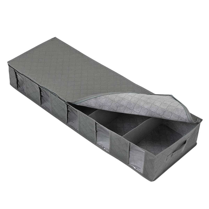 Sac de rangement en tissu sous le lit, gris