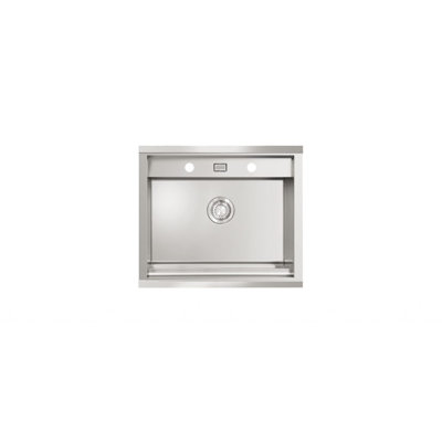 Ukinox 500mm W Single Bowl Stainless Steel Kitchen Sink with 2 Faucet Holes