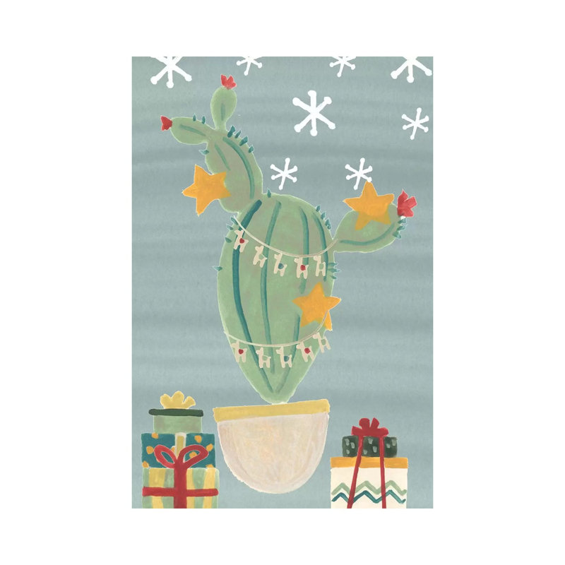Winter Wonder Llama Collection B by June Erica Vess - Wrapped Canvas Gallery-Wrapped Canvas Giclée