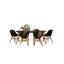 Ensemble de salle à manger rectangulaire pour 6 personnes 75 po Long Eucalyptus-70371637