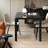 Black Rectangular Solid Wood Dining Table-1673156931