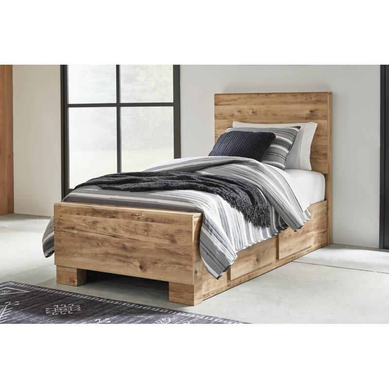 Hafizur Twin Panel Bed With 2 Side Storage, Twin