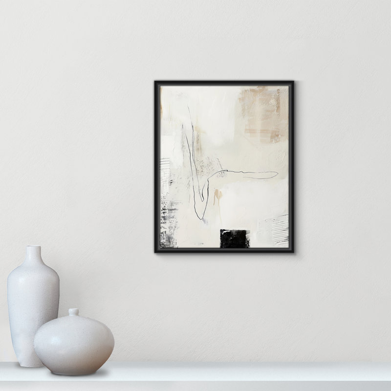 «Neutral Balance III» par Lazar Studio, Toile avec cadre, Cadre flottant noir, L 17,5 po x H 21,5 po