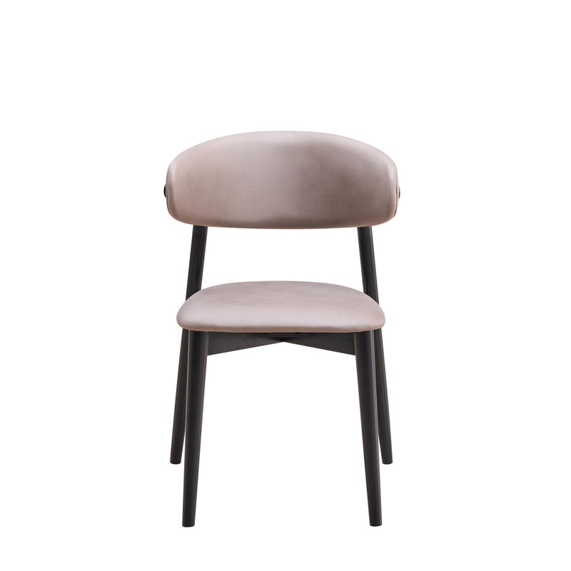 Collection de 2 chaises en microfibre grise - Coussins rembourrés moelleux et pieds noirs pour une décoration chic (de 2 chaises) Rembourrage confortable