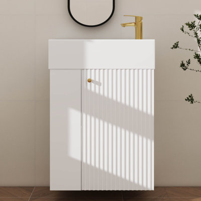 Meuble-lavabo flottant contemporain de 18,5 po avec lavabo en résine