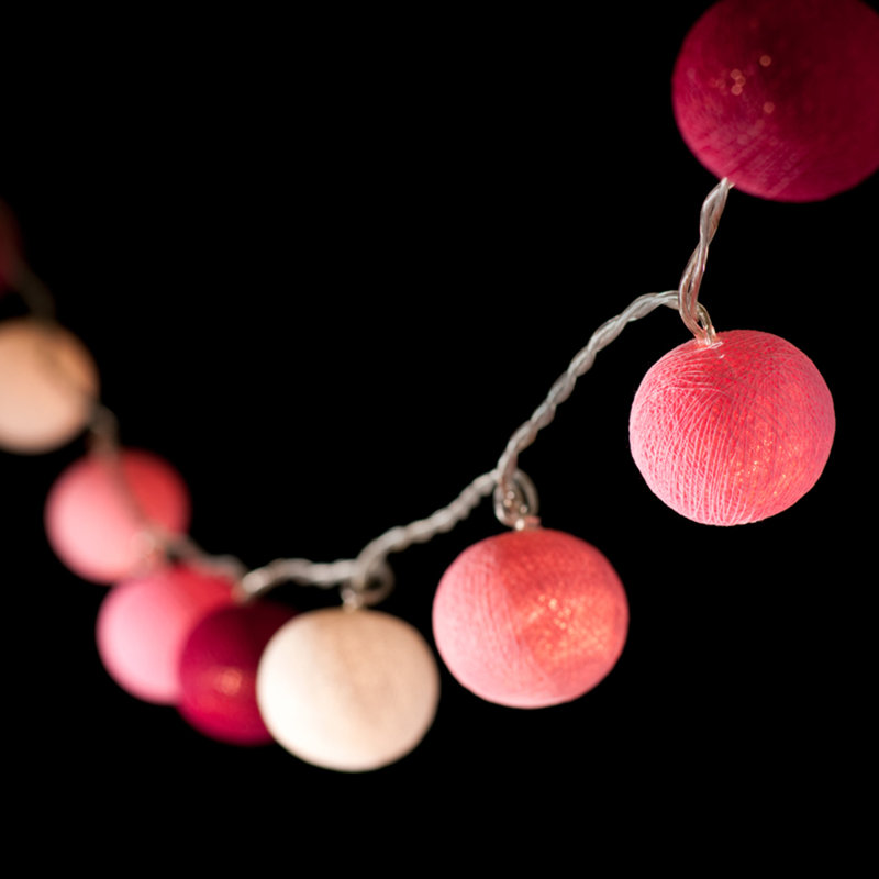 Misti LED Cotton Ball String Light, 10 Lamps - 5 Metre Long