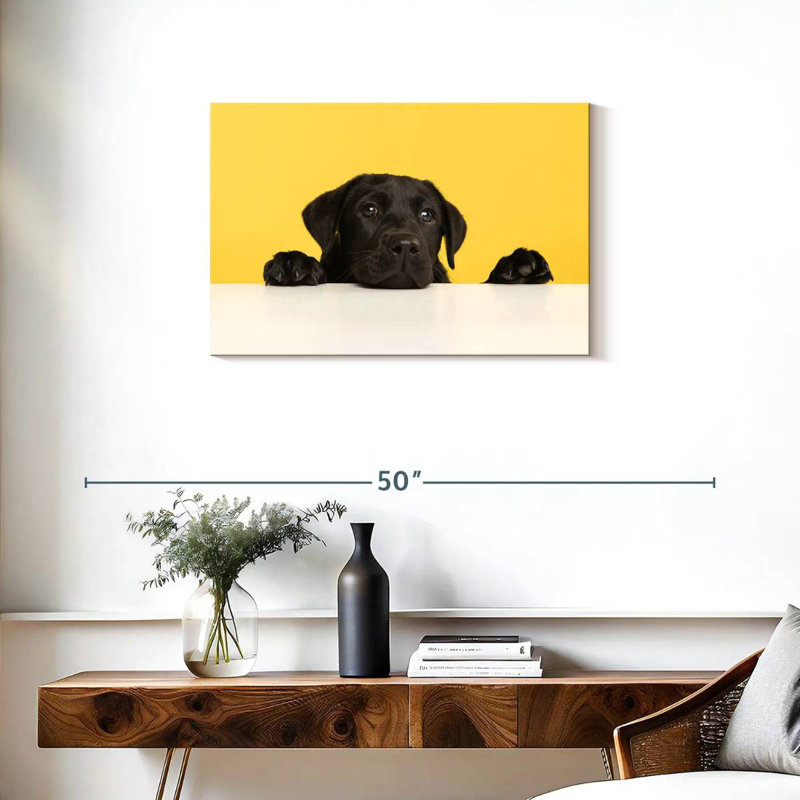 Cute Black Lab, 20" H x 30" W