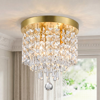 Cheyan  3-Light Crystal Chandelier Flush Mount Ceiling Light