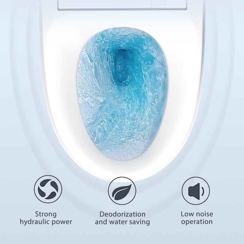 Toilette intelligente une pièce 1,27 GPF à fixation au sol (siège inclus)