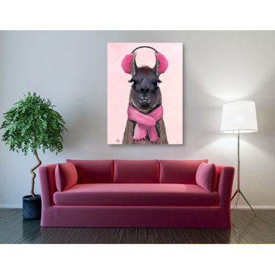 «Chilly Llama Pink» par Fab Funky, art mural sur toile
