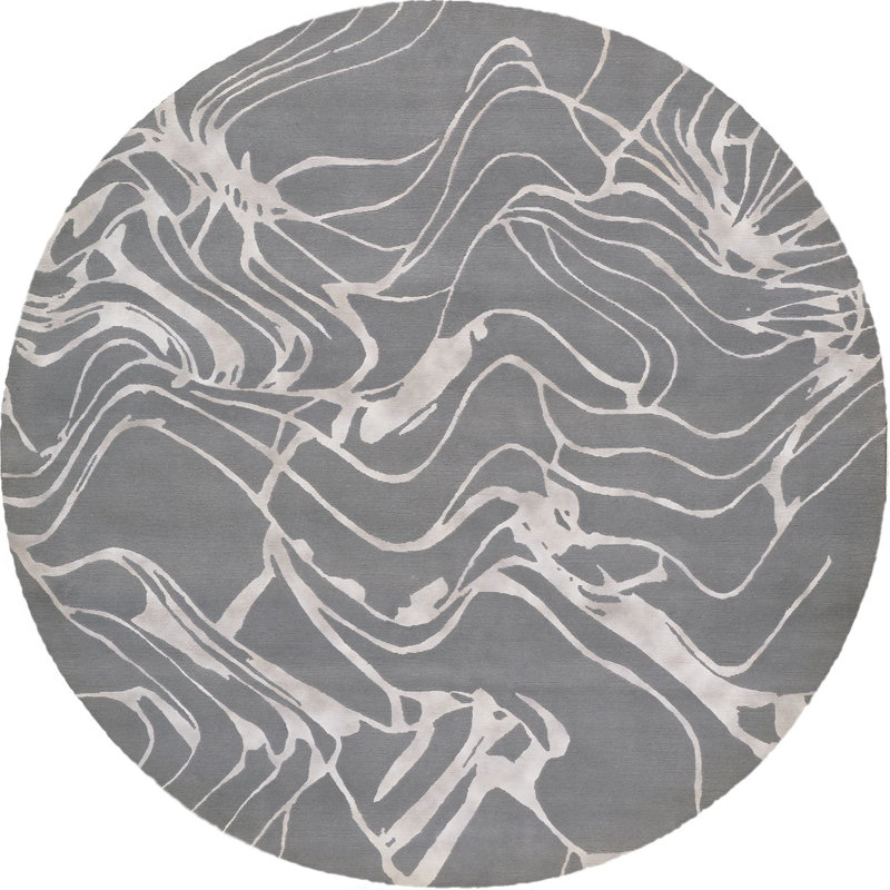 Flow Ice Round Area Rug, Round 8'