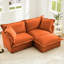 Canapé 2 places orange avec housse amovible en chenille, plusieurs coussins moelleux, siège profond, dossier haut, assemblage rapide, assemblage rapide, diverses configurations pour relax convertible, matériel,