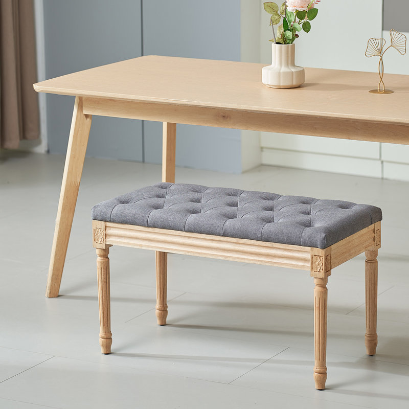 Ninnekah Fabric Upholstered Bench, Dark Gray