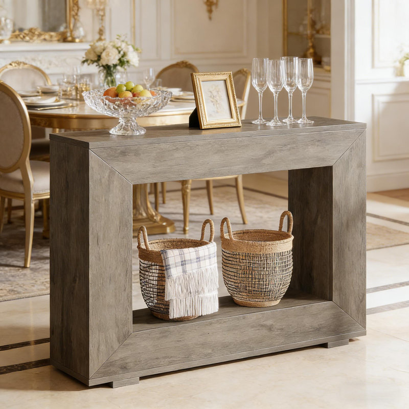 Table d'appoint 47 x 11 x 33 pouces (panneau de particules) - gris 1 pièce