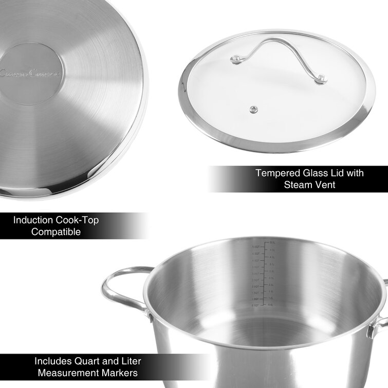 Classic Cuisine 6 Quarts Stainless Steel Stock Pot & Reviews