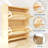 Rattan Shoe Storage Cabinet with 3 Flip Drawers, Free-Standing Wooden Shoe Organizer with Adjustable