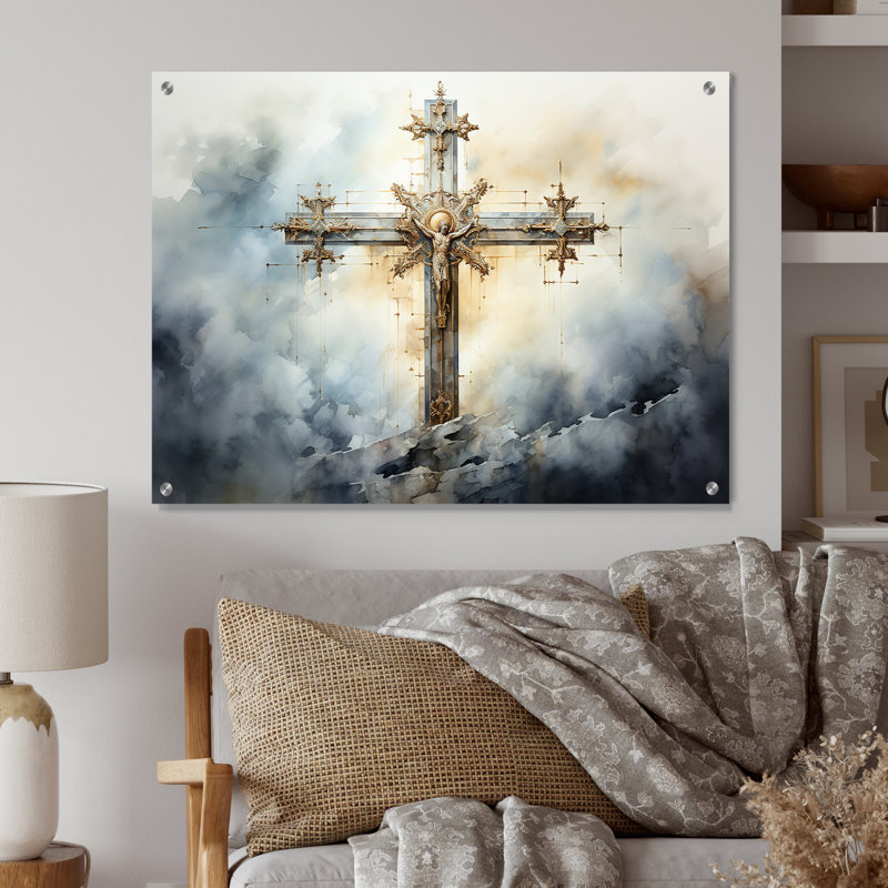 Symbols Cross A Powerful - Symbols Acrylique, art mural, H 12 po x l 20 po