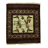 Hand-Knotted High-Quality Plum and Beige Area Rug