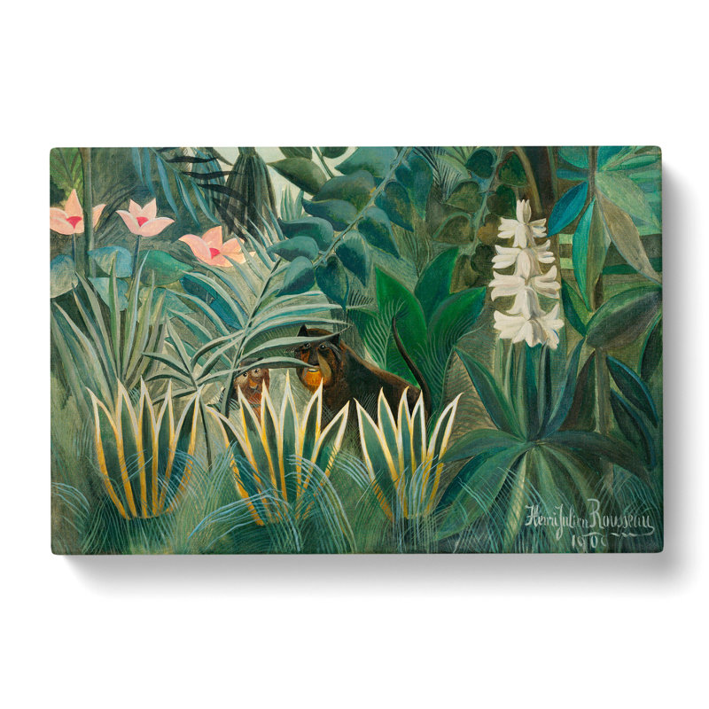 The Equatorial Jungle by Henri Rousseau - Wrapped Canvas Painting, 35cm H x 50cm W x 3cm D